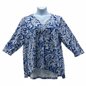 Chicos Regal Tunic Top Blue XXL or 4